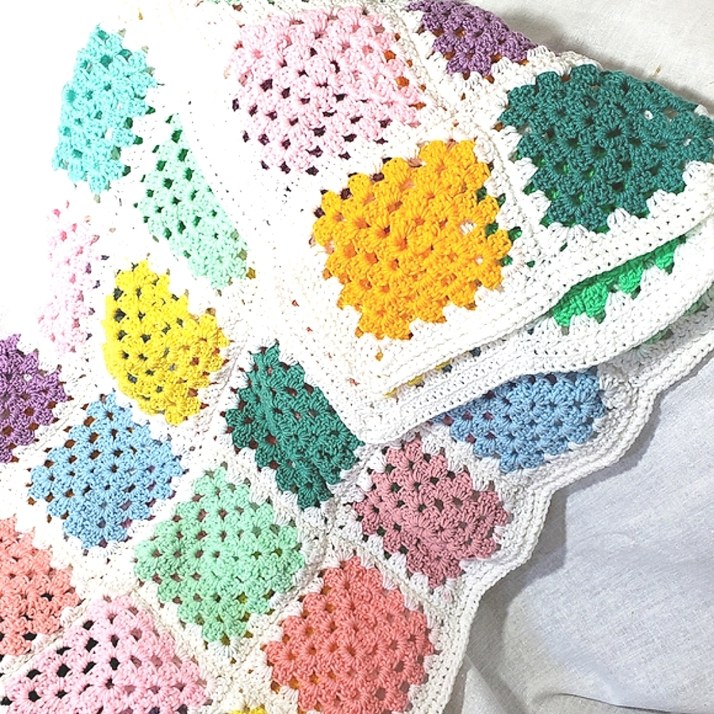 Colorful Handmade Afghan Throw Blanket NWT